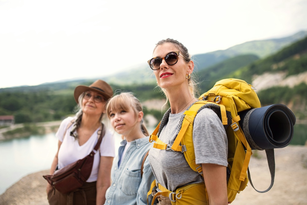 Three women hiking in Florida. Two of the older women found renewed vitality and energy from bioidentical hormone replacement therapy in Fort Lauderdale.